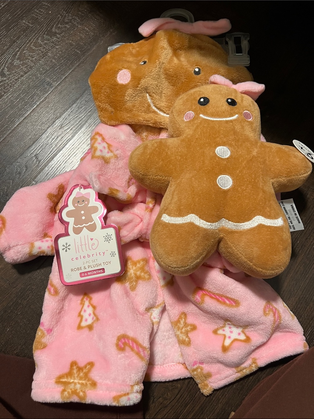 Little Celebrations Pink Gingerbread Plush Toy & Robe Set
